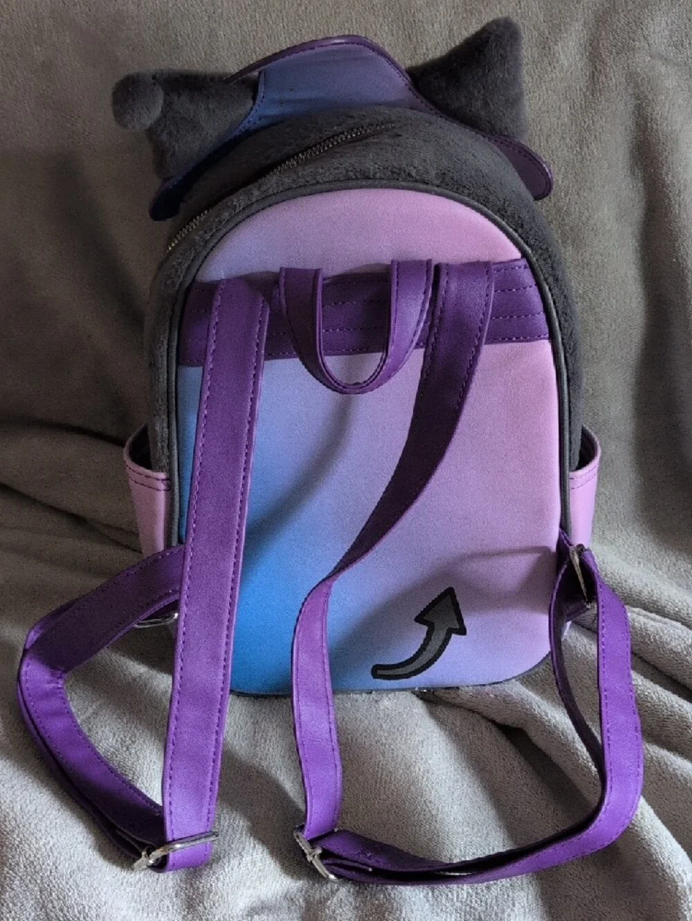Her Universe Kuromi Hello Kitty Purple and Gray Plush Witch Hat Mini Backpack